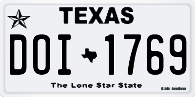 TX license plate DOI1769