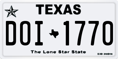 TX license plate DOI1770