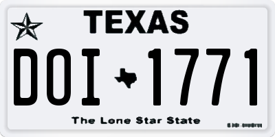 TX license plate DOI1771