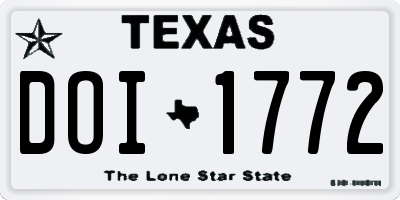 TX license plate DOI1772