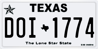 TX license plate DOI1774