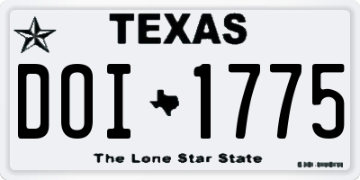 TX license plate DOI1775