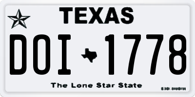 TX license plate DOI1778