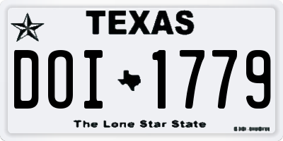TX license plate DOI1779