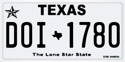 TX license plate DOI1780