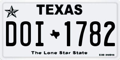 TX license plate DOI1782