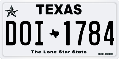 TX license plate DOI1784