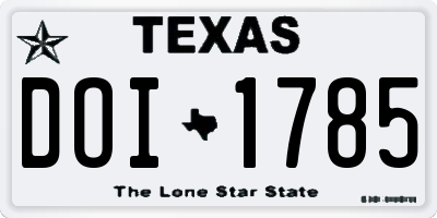 TX license plate DOI1785