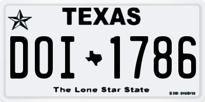 TX license plate DOI1786