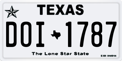 TX license plate DOI1787