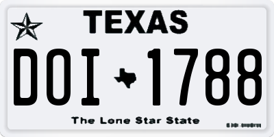 TX license plate DOI1788