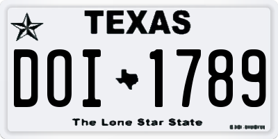 TX license plate DOI1789