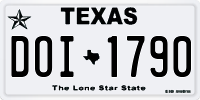 TX license plate DOI1790