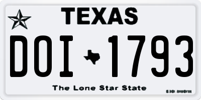 TX license plate DOI1793