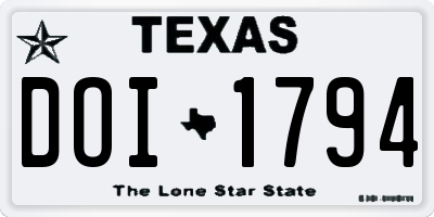 TX license plate DOI1794