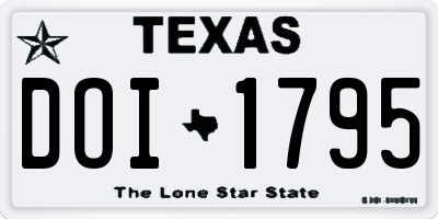 TX license plate DOI1795