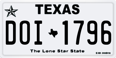 TX license plate DOI1796