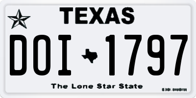 TX license plate DOI1797