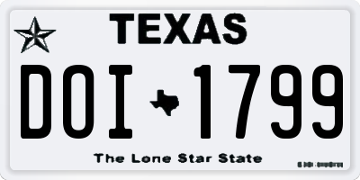 TX license plate DOI1799