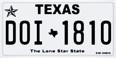 TX license plate DOI1810