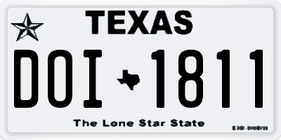 TX license plate DOI1811