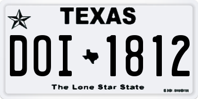 TX license plate DOI1812
