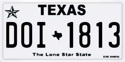 TX license plate DOI1813