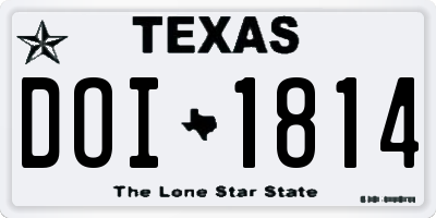 TX license plate DOI1814
