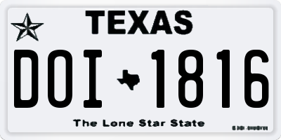 TX license plate DOI1816