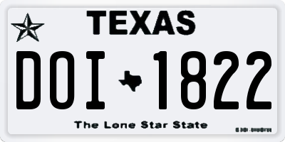 TX license plate DOI1822