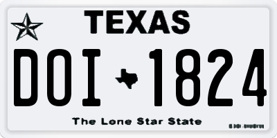 TX license plate DOI1824