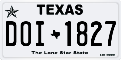 TX license plate DOI1827