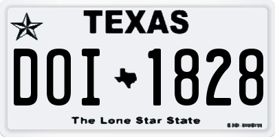TX license plate DOI1828