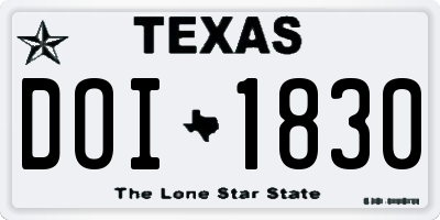 TX license plate DOI1830