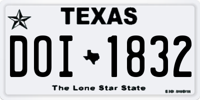TX license plate DOI1832