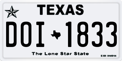 TX license plate DOI1833