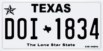 TX license plate DOI1834