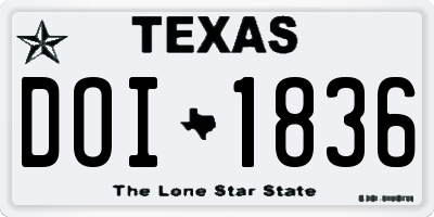 TX license plate DOI1836