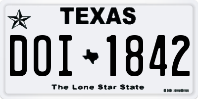 TX license plate DOI1842