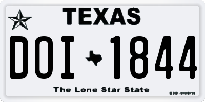 TX license plate DOI1844