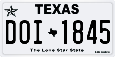 TX license plate DOI1845