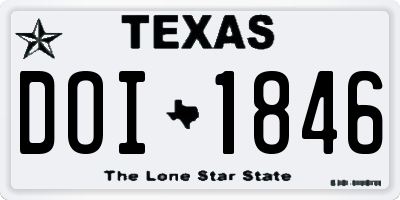 TX license plate DOI1846