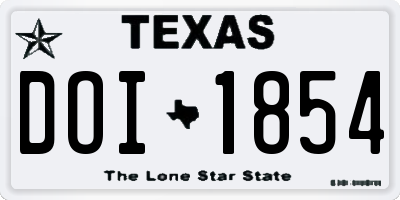 TX license plate DOI1854