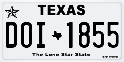 TX license plate DOI1855
