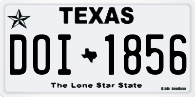 TX license plate DOI1856
