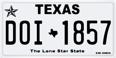 TX license plate DOI1857
