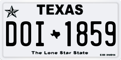 TX license plate DOI1859
