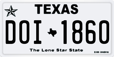 TX license plate DOI1860