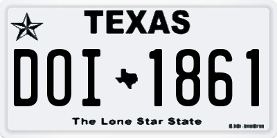 TX license plate DOI1861