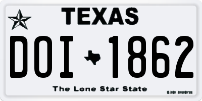 TX license plate DOI1862